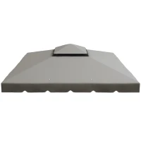 Outsunny Model 84C-051 or 84C-269 10' x 10' Gazebo Replacement Canopy, Light Gray(m-1)
