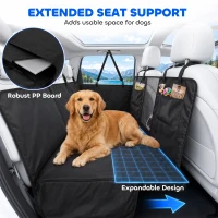 PawHut Dog Car Seat Cover for Back Seat, Hard Bottom Back Seat Extender, Waterproof Dog Hammock for Car & SUV, 58"L, Black(m-4)