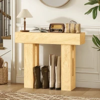 HOMCOM 42 Inch Console Table, Sofa Table Behind the Couch with Thickened Tabletop for Living Room, Hallway, Entrance, Oak(m-11)