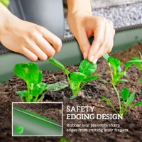 Outsunny 4.9' x 2' x 1' Galvanized Raised Garden Bed Kit, Metal Planter Box with Safety Edging, Green(m-6)
