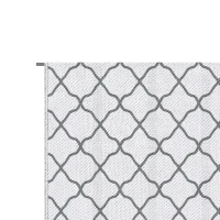 Outsunny Waterproof  Outdoor Rug, 6' x 9' RV Rug Reversible Mat for Backyard, Deck, Picnic, Beach, Camping, Grey & White Net(m-12)
