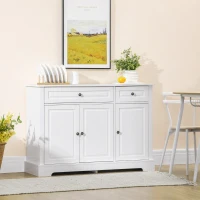 HOMCOM Sideboard Buffet Cabinet, Modern Accent Cabinet with 2 Drawers and Adjustable Shelves, Entryway Cabinet, White(m-2)