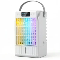 HOMCOM Evaporative Air Cooler, 4-in-1 Portable Air Conditioner with 4 Wind Speed, 2 Mist Mode, RGB 7 LED Light(m-11)