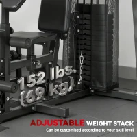Soozier All-in-One Multi Home Gym Machine Workout Station with Weight Stack and Pulley System for Full Body Training, Black(m-6)