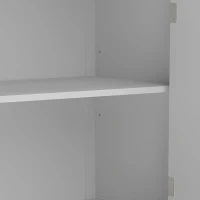 HOMCOM Freestanding Bathroom Cabinet, Tall Bathroom Cabinet with Hidden Storage and Adjustable Shelves, Living Room, White(m-11)