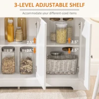 HOMCOM Sideboard Buffet Cabinet, Modern Accent Cabinet with 2 Drawers and Adjustable Shelves, Entryway Cabinet, White(m-5)