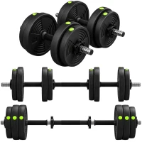 Soozier 33LBS 2-in-1 Adjustable Barbell & Dumbbells Set, Weights Set with Non-slip Handles for Men and Women Home Gym Training(m-9)