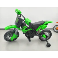 Qaba 12V Kids Electric Motorcycle, Ride on Motorcycle with Training Wheels, Rear Suspension, Horn for 3-6 Years, Green(m-5)