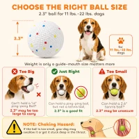 PawHut Automatic Dog Ball Launcher, Dog Ball Thrower with 5 2.3" ETPU Balls, 3 Distance Settings (20/33/46 ft) for Small Medium Pets, Green(m-9)