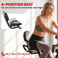 Soozier 3 in 1 Folding Exercise Bike, Foldable Stationary Bike with 8-Level Magnetic Resistance, Adjustable Seat, Red(m-5)