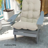 Outsunny Adirondack Chair Cushions Set of 2, Tufted High Back Patio Non-Slip Cushions for Adirondack Chairs, Beige(m-9)