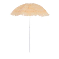 Outsunny 6FT Beach Umbrella Tilt Sunshade Height Adjustable Outdoor Market Patio Yard Crank Deck Sun Shade, Wheat(m-11)