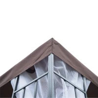 Outsunny 10'x10' Garden Gazebo Patio Canopy Portable Party Event Backyard w/ Mosquito Netting Coffee(m-10)