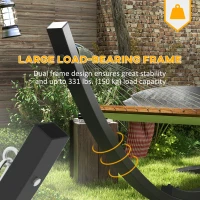 Outsunny 12' Hammock Stand with Steel Frame, Hammock Chair Stand Only for Garden, Camping, Picnic, Outdoor, Patio, Grey(m-4)