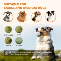 PawHut Automatic Dog Ball Launcher, Dog Ball Thrower with 5 2.3" ETPU Balls, 3 Distance Settings (20/33/46 ft) for Small Medium Pets, Green(m-8)