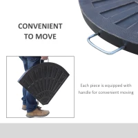Outsunny 2pc Portable Umbrella Base Weights 61.6lbs Resin Flabelliform Garden Parasol Base Outdoor Patio Umbrella Stand Holder Weights, Bronze(m-6)