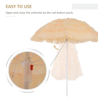 Outsunny 6FT Beach Umbrella Tilt Sunshade Height Adjustable Outdoor Market Patio Yard Crank Deck Sun Shade, Wheat(m-5)