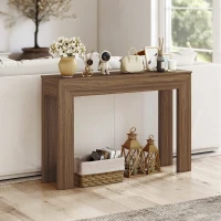 HOMCOM Modern Console Table, 47" Narrow Entryway Table, Walnut(m-7)