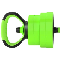 Soozier 66lbs 4-in-1 Adjustable Weight Dumbbell Set, Barbell, Kettlebell, Push Up Stand, Green(m-9)