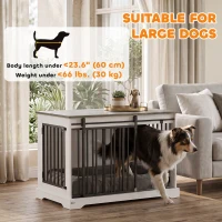 PawHut 100 cm Dog Crate Furniture with Sliding Barn Door for Large Breeds, White(m-4)