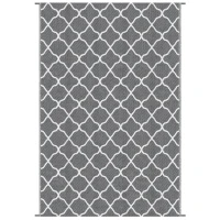 Outsunny Waterproof  Outdoor Rug, 6' x 9' RV Rug Reversible Mat for Backyard, Deck, Picnic, Beach, Camping, Grey & White Net(m-2)