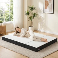 HOMCOM Trifold Mattress, 6 Inch Memory Foam Mattress for Guest, Camping, RV, Travel, Yoga, Made in USA, 75" x 54" x 6"(m-10)