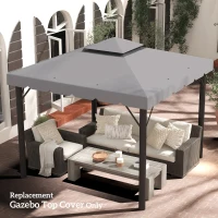 Outsunny Model 84C-051 or 84C-269 10' x 10' Gazebo Replacement Canopy, Light Gray(m-10)