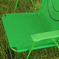 Outsunny Kids Folding Picnic Table and Chair Set Pattern Outdoor Garden Patio Backyard with Removable & Height Adjustable Sun Umbrella Green(m-9)