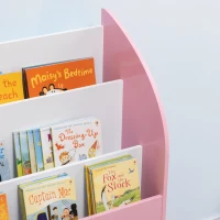 Qaba Toy Storage Organizer, Kids Bookshelf, Freestanding Children Bookcase with Cabinet for Toys Clothes Books, Pink(m-9)