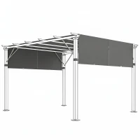Outsunny 2 Pcs Pergola Replacement Canopy, UV Protection Pergola Shade Cover, Easy to Install, for 10 x 10ft Pergola, Dark Gray(m-1)