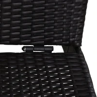 Outsunny Patio Rattan Chaise Lounger Wicker Foldable Reclining Backrest PE Rattan Outdoor Lounge Chair, Recliner with Cushion for Garden, Backyard, Lawn,Balcony, Beige(m-10)
