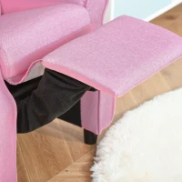 Qaba Kids Recliner Chair Children Sofa Angle Adjustable Single Lounger Armchair Gaming Chair with Footrest 2 Side Pockets for 3-5 Years, Light Pink(m-9)