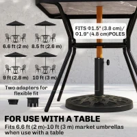 Outsunny Resin Round Patio Umbrella Stand Base Coated Pole Market Garden Umbrella Holder Parasol Holder Bronze(m-4)
