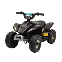 Aosom Kids Ride on ATV, 6V Battery Powered Quad Car with Forward, Reverse Switch, for Boys Girls 18-36 Months, Black(m-2)