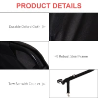 Aosom Bike Cargo Trailer Bicycle Luggage Carrier Cart with Cover Black Red(m-4)