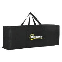 Outsunny Reversible Outdoor Rug, Waterproof Plastic Straw RV Rug with Carry Bag, 9' x 18', Black and White Clover(m-9)