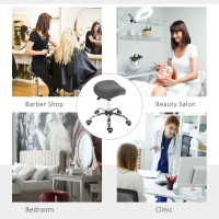 HOMCOM Adjustable Hydraulic Rolling Salon Stool Swivel Saddle Chair Spa Beauty Seat PU Leather, Grey(m-5)