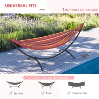 Outsunny 10' Hammock Stand with Steel Frame, Hammock Chair Stand Only for Garden, Camping, Picnic, Outdoor, Patio, Fits 110.2"-114.2" hammocks, Black(m-5)