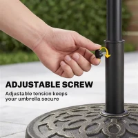 Outsunny 26 lbs Resin Round Umbrella Base Stand Market Parasol Base for Φ1.5", Φ1.89" Pole, for Backyard, Garden, Bronze(m-6)