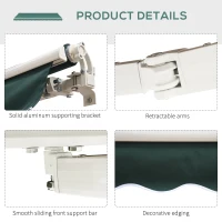 Outsunny 8' x 7' Retractable Awning, Patio Awnings, Sunshade Shelter with 280 g/m² UV & Water-Resistant Fabric and Aluminum Frame for Deck, Balcony, Yard, Dark Green(m-9)