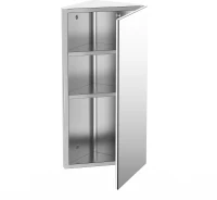 HOMCOM Wall mounted Bathroom Corner Mirror Storage Cabinet Stainless Steel with Single Door(m-11)