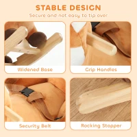 Qaba Deer Rocking Horse for Toddlers 1-3 Years, Baby Rocking Horse with Seat Belt, Sounds, Wooden Rocker, Brown(m-5)