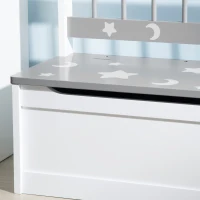 Qaba Toddler Toy Box Storage Bench with Large 27 Liter Interior, Kids Storage Bench Seat with Storage for Toddler Playroom Furniture, Kids Bedroom Furniture, Toy Organizer and Storage Bin, Gray(m-9)