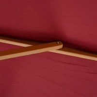 Outsunny 10' x 8' Bamboo Wooden Round Market Patio Sun Umbrella, Garden Parasol, Outdoor Sunshade Canopy, Wine Red(m-10)
