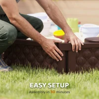 Qaba Kids Sandbox with Cover, 4 Corner Seats, Bottom Liner for Backyard, Garden, Outdoor, 71" x 42" W x 9", Dark Brown(m-7)