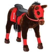 Qaba Kids Ride On Horse w/ Neighing Sound, Saddle, Stirrups, for 3-8 Years(m-9)