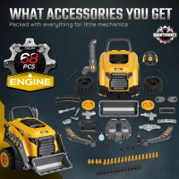 Qaba Truck Engine Toy, Kids Mechanic Repair Set with Spray, Lights, Sounds, Educational Excavator Gifts for 3-6 Years(m-6)