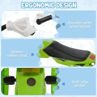 Soozier Kids Snow Racer Sleds with Padded Rubber Seat, Green(m-5)