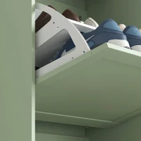HOMCOM Modern Shoe Storage Cabinet with 3 Flip Drawers and Adjustable Shelves for 12-18 Pairs of Shoes, Green(m-9)