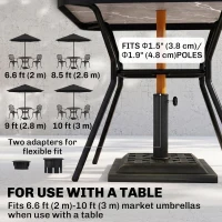 Outsunny 20 lbs Square Resin Patio Umbrella Stand Base Coated Pole Market Umbrella Parasol Holder Bronze(m-4)